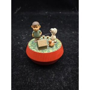Anri Peanuts Gang 1972 Snoopy Woodstock & Linus Music Box Works Bird Tail Broken